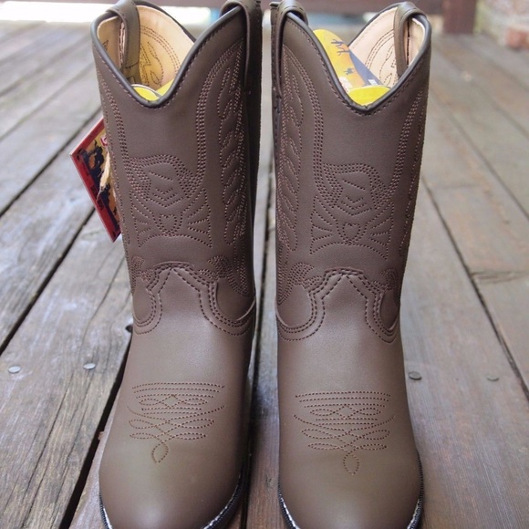 Durango Boy's Lil' Brown Emboss Western Boot - Picture 7 of 8